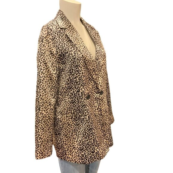 Nine West Leopard print Blazer women’s size small black/gold - Picture 5 of 13